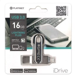 PLATINET iOS PENDRIVE USB 3.0 16GB + LIGHTNING PLUG FOR iPAD&iPHONE [44323]