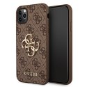 Guess nakładka do iPhone 11 Pro GUHCN584GMGBR brązowa hard case 4G Big Metal Logo