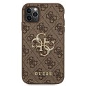 Guess nakładka do iPhone 11 Pro GUHCN584GMGBR brązowa hard case 4G Big Metal Logo