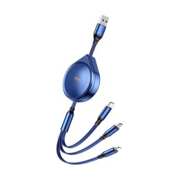 KABEL REMAX DRIP SERIES 15W 3IN1 USB-C/MICRO/LIGHTNING RC-C018 BLUE