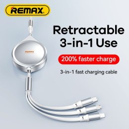 KABEL REMAX DRIP SERIES 15W 3IN1 USB-C/MICRO/LIGHTNING RC-C018 SILVER