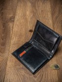 Pionowy, zgrabny portfel męski z dobrej jakości skóry naturalnej RFID — Pierre Cardin