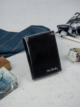 Minimalistyczny portfel męski z czarnej skóry naturalnej — Pierre Cardin