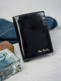 Minimalistyczny portfel męski z czarnej skóry naturalnej — Pierre Cardin