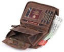 Skórzany portfel męski na suwak RFID - Peterson