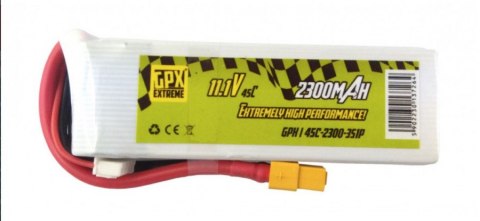 2300mAh 11.1V 45C GPX Extreme - POSERWISOWY (Uszkodzona cela)