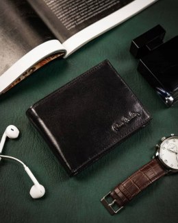 Klasyczny, elegancki portfel męski ze skóry naturalnej — Pierre Cardin