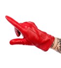 Ocieplane rękawiczki damskie ze skóry naturalnej z przeszyciami — Rovicky