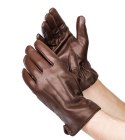 Przeszywane rękawiczki męskie z owczej skóry ze ściągaczem — Rovicky