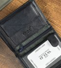 Duży, skórzany portfel męski z minimalistycznymi wstawkami — Always Wild