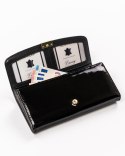 Duży lakierowany portfel damski z systemem RFID Protect — Rovicky