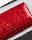 Duży, skórzany portfel damski na zatrzask — Pierre Cardin