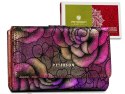 Skórzany portfel w kwiaty ze skóry naturalnej — Peterson