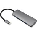 Adapter USB 3.1 Typ C męski/4 x USB 3.0 żeński | DC żeński