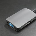 Qoltec Adapter USB 3.1 C męski / HDMI żeński | VGA żeńskie