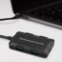 Qoltec Hub USB 3.1 typ C męski | 4x USB 3.0 A żeński | 0.2m