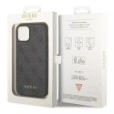 Guess Do iPhone 14 6,1" pevné pouzdro Szary/Grey 4G kovové zlaté logo