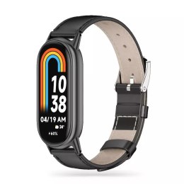 Pásek Leatherfit pro Xiaomi Smart Band 8/8 NFC Black