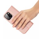 Etui do iPhone 15 pokrowiec z klapką i portfelem Dux Ducis Skin Pro - różowy