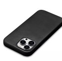 Skórzane etui kompatybilne z MagSafe do iPhone 15 Pro iCarer Oil Wax Premium Leather - czarne