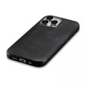 Skórzane etui kompatybilne z MagSafe do iPhone 15 Pro iCarer Oil Wax Premium Leather - czarne