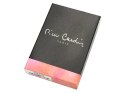 Mały, pionowy portfel ze skóry naturalnej lakierowanej z motywem liści — Pierre Cardin