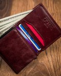 Mały, skórzany portfel z ochroną RFID Stop — Always Wild