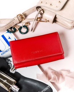 Duży, skórzany portfel damski z systemem RFID — Cavaldi