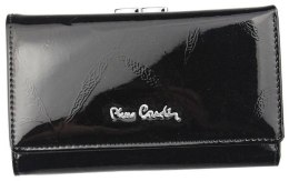 Średniej wielkości lakierowany portfel damski z sekcją na monety — Pierre Cardin