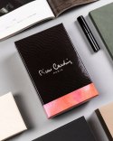 Efektowny, pionowy portfel damski z lakierowanej skóry naturalnej — Pierre Cardin