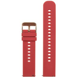 Pasek gumowy do zegarka U27 - czerwony/rosegold - 18mm
