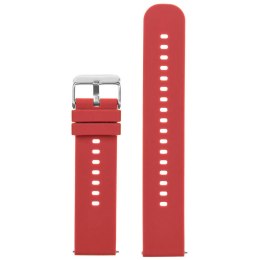 Pasek gumowy do zegarka U27 - czerwony/srebrny - 18mm