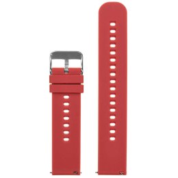 Pasek gumowy do zegarka U27 - czerwony/srebrny - 18mm