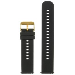 Pasek gumowy do zegarka U27 - czarny/złoty - 22mm