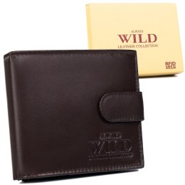Elegancki portfel ze skóry naturalnej z zapięciem — Always Wild
