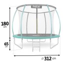 Trampolina ogrodowa 10ft/312cm z siatką, profilowanymi słupkami i drabinką