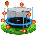 Trampolina ogrodowa 15ft/465cm z siatką wewnętrzną i drabinką