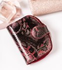 Mały, skórzany portfel damski z wężowym wzorem — Lorenti