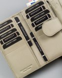 Skórzany portfel damski na karty z ochroną RFID Protect — Cavaldi