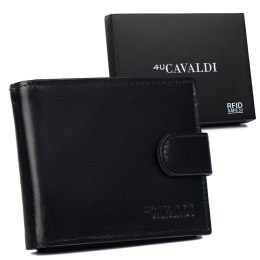 Skórzany portfel męski zapinany zatrzaskiem — Cavaldi