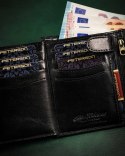 Duży, skórzany portfel męski zapinany na zatrzask — Peterson