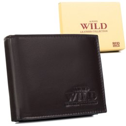 Skórzany portfel męski z zasuwanym schowkiem — Always Wild