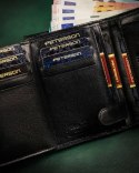 Skórzany portfel męski zapinany na zatrzask — Peterson