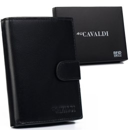 Duży, skórzany portfel męski z systemem RFID Protect — Cavaldi