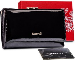 Kompaktowy skórzany portfel z zewnętrzną portmonetką na bigiel — Lorenti