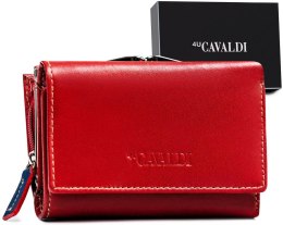 Skórzany portfel damski z kolorowym wnętrzem — Cavaldi