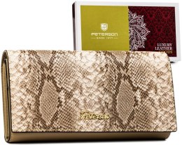 Duży portfel damski z podwójną sekcją na bilon — Peterson