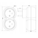 ROZGAŁĘŹNIK SIECIOWY ZŁODZIEJKA 2 GNIAZDKA CZARNY