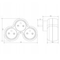 ROZGAŁĘŹNIK SIECIOWY ZŁODZIEJKA 3 GNIAZDKA CZARNY