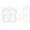 ROZGAŁĘŹNIK SIECIOWY ZŁODZIEJKA 4 GNIAZDKA CZARNY